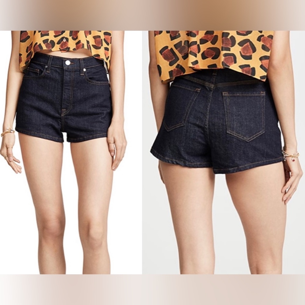 BLDWN Baldwin Bri Abyss Short Denim Shorts High Waist Size 24 NEW